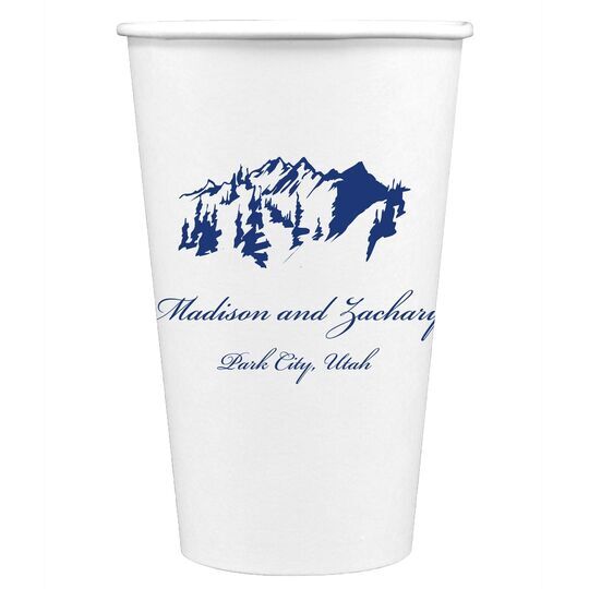 Scenic Mountains Paper Coffee Cups